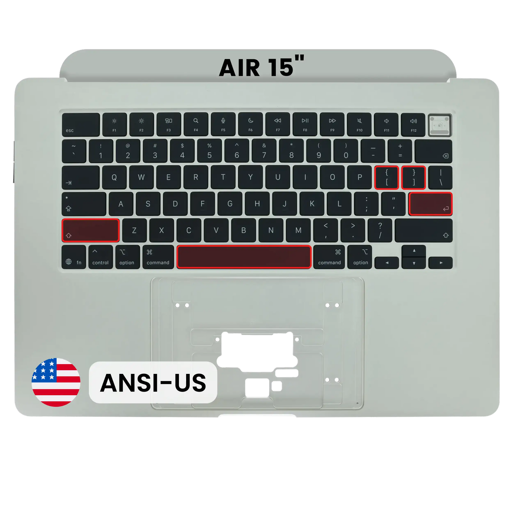 Top Case with Keyboard (ANSI US) For MacBook Air 15" A3448 (2026) (Genuine OEM) (Starlight)