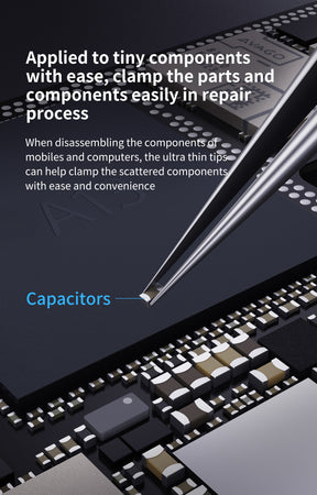 iNeeZy Handmade Non-Magnetic Stainless Tweezers (Silver - Wide) (Qianli)