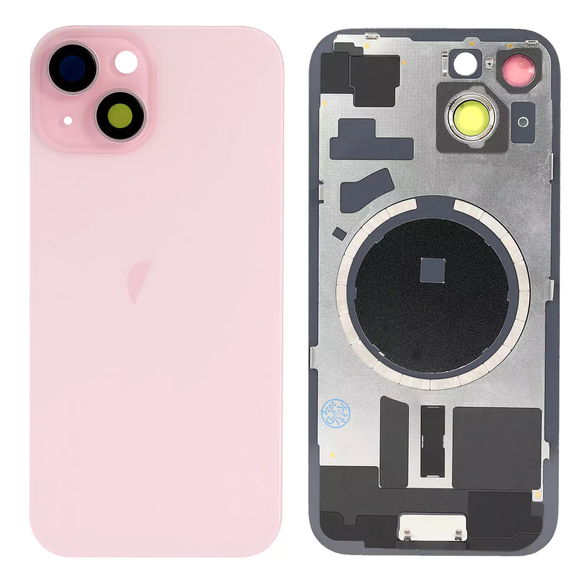 Replacement For iPhone 15 Back Glass Panel With Magsafe Magnet-Pink