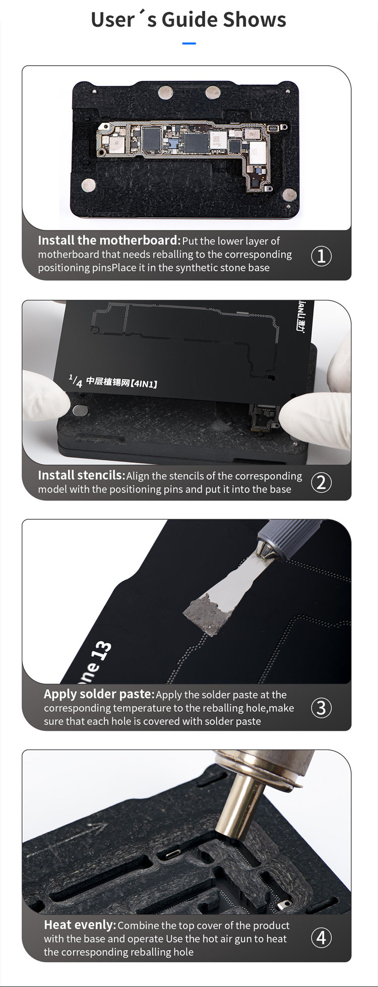 Middle Frame Reballing Platform Compatible For iPhone 13 / 13 Mini / 13 Pro / 13 Pro Max (Qianli)