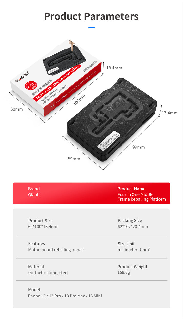 Middle Frame Reballing Platform Compatible For iPhone 13 / 13 Mini / 13 Pro / 13 Pro Max (Qianli)