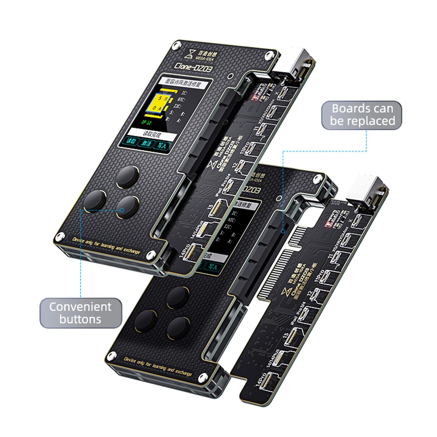 Clone-DZ03 Face ID Tag-On Flex Cable Projector Tester Tool Compatible For iPhone X-12 Pro Max (Qianli)