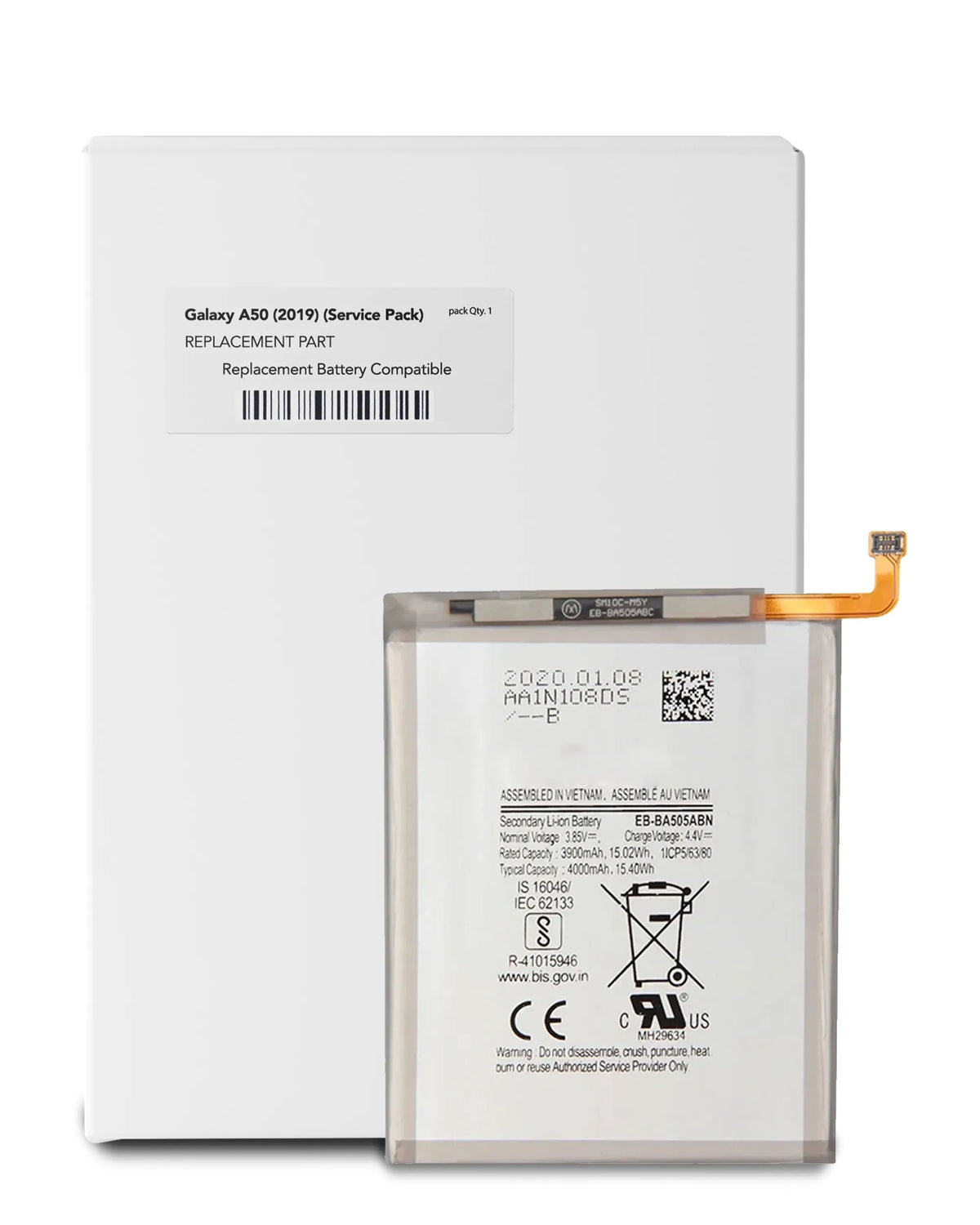 Replacement Battery Compatible For Samsung Galaxy A50 (A505 / 2019) (EB-BA505ABN) (Service Pack)
