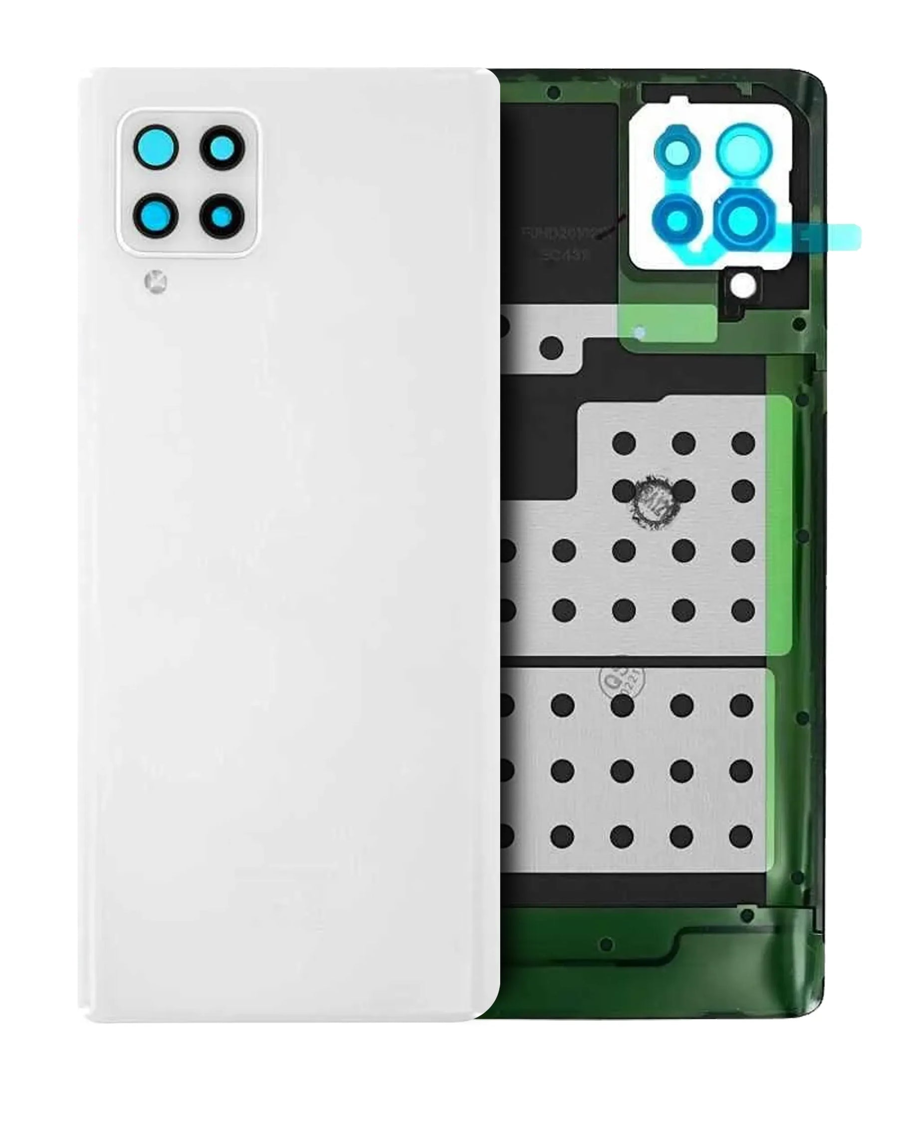 Back Cover Glass With Camera Lens Compatible For Samsung Galaxy A42 5G (A426 / 2020) (Service Pack) (Prism Dot White)