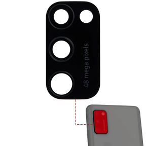 Back Camera Lens (Glass Only) With Adhesive Compatible For Samsung Galaxy A41 (A415 / 2020)