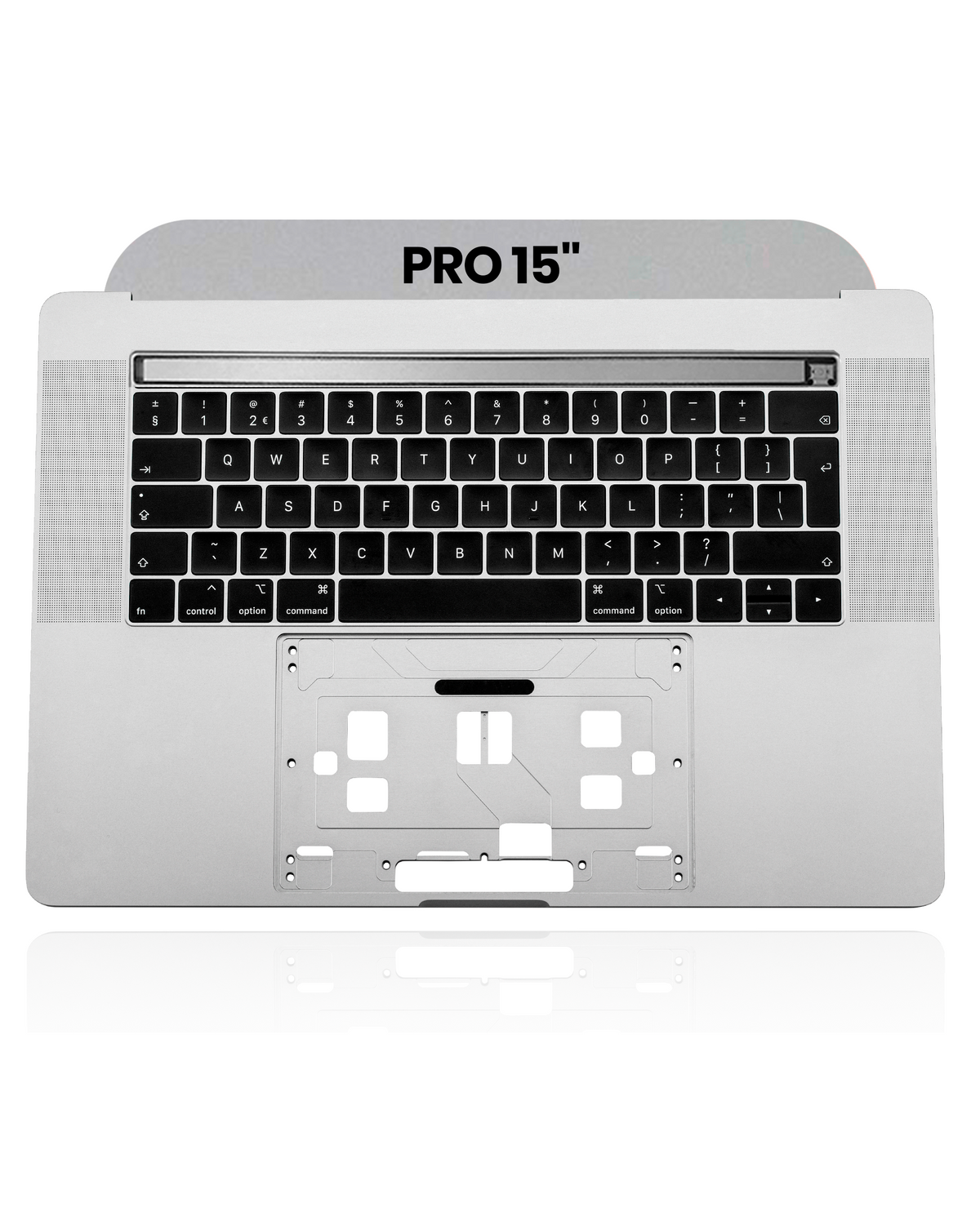 SPACE GREY TOP CASE WITH KEYBOARD (UK ENGLISH)  FOR MACBOOK PRO 15" TOUCH BAR A1990 (LATE 2018 / EARLY 2019)  (USED OEM PULL: COSMETIC GRADE: NEW)