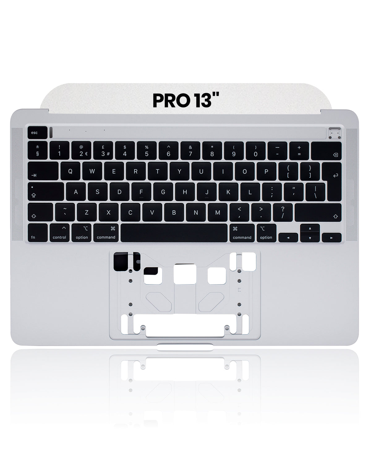 SILVER TOP CASE WITH KEYBOARD MACBOOK PRO 13" A2289 (LATE 2016 TO EARLY 2020) (USED OEM PULL: COSMETIC GRADE: NEW)
