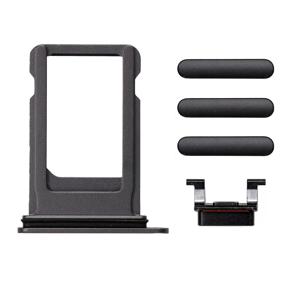 BLACK SIDE BUTTONS SET WITH SIM TRAY FOR IPHONE 8/SE 2ND/SE 3RD.