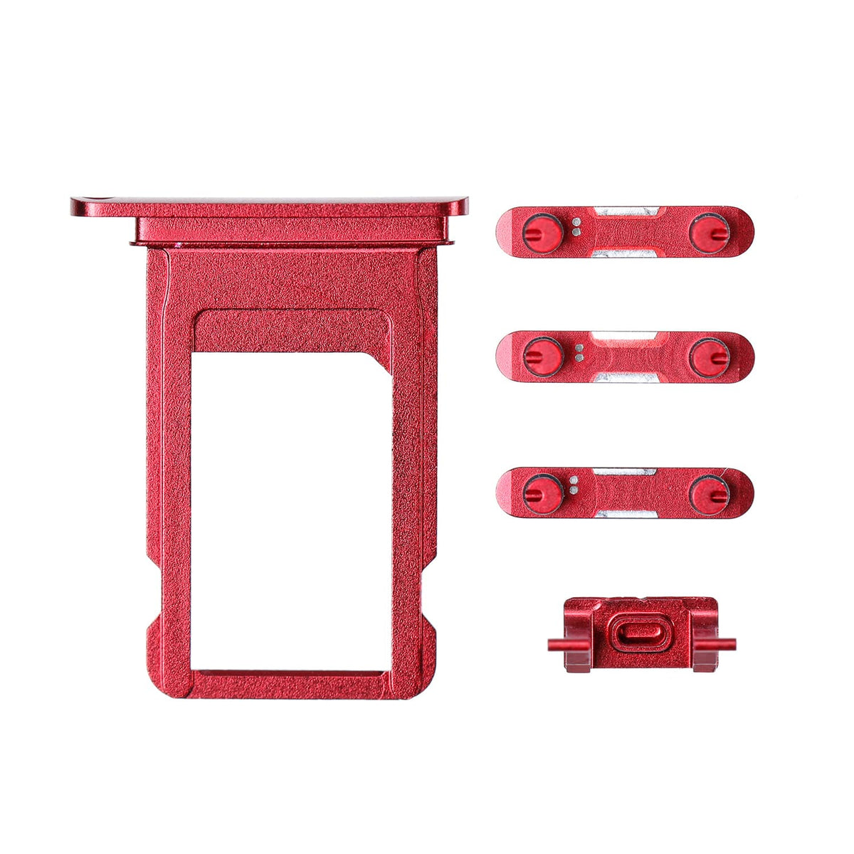 RED SIDE BUTTONS SET WITH SIM TRAY FOR IPHONE 8/SE 2ND/SE 3RD
