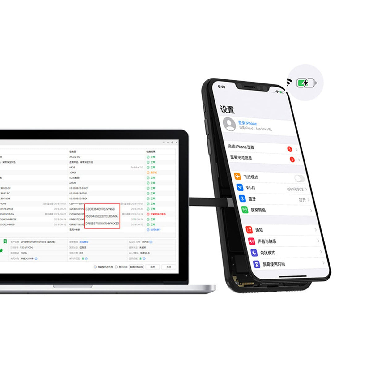 MEGA-IDEA BATTERY DECODING POWER CABLE FOR IPHONE 6-XSMAX