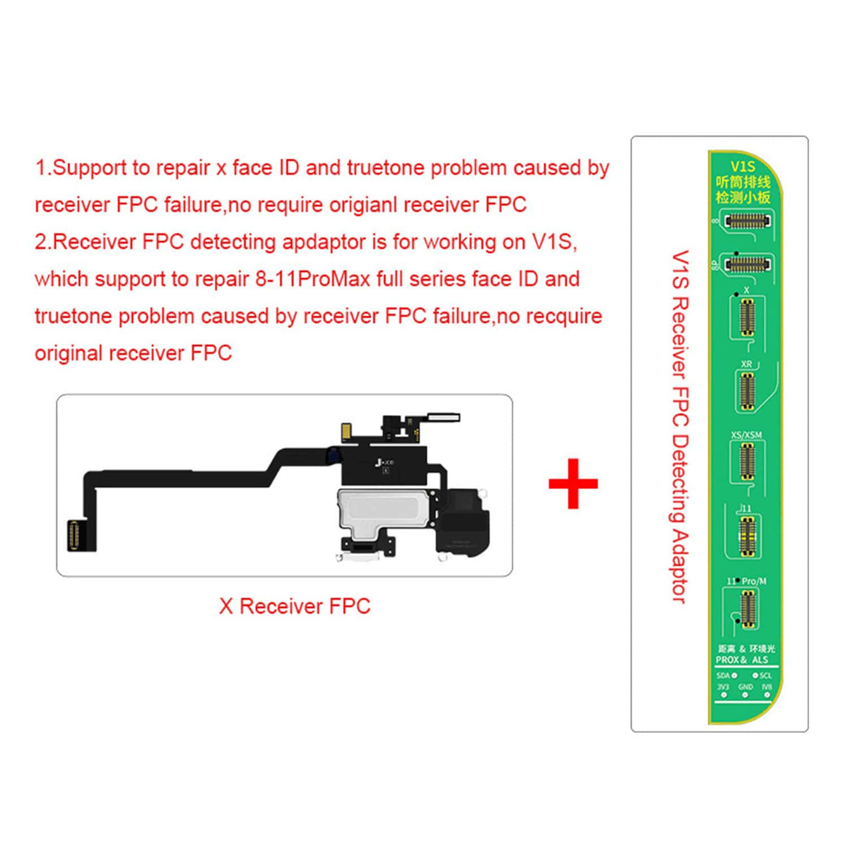 JC V1S RECEIVER FPC DETECTION BOARD FOR IPHONE TRUE TONE FACE ID REPAIR