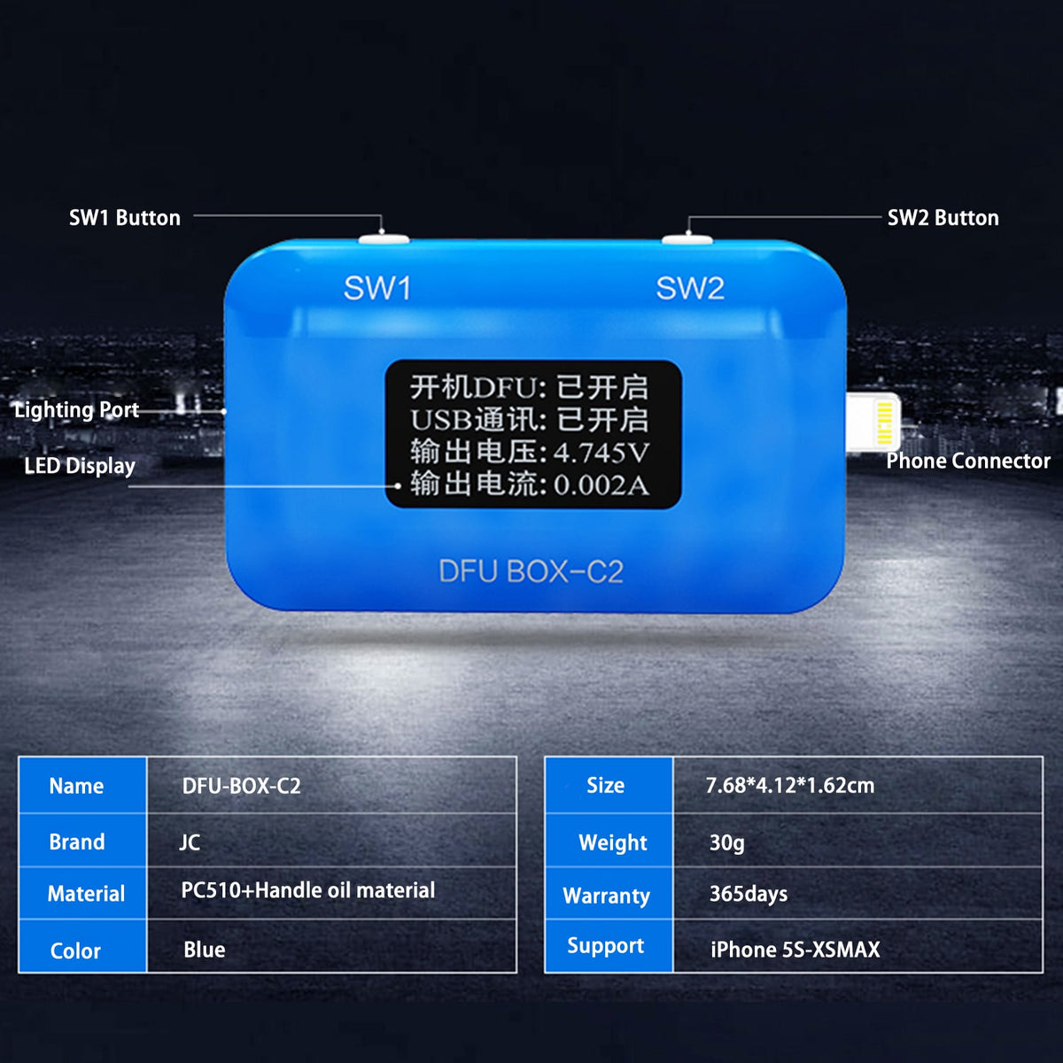 JC DFU BOX C2 FOR MOTHERBOARD ONE KEY DFU IOS RESTORE/BOOTING