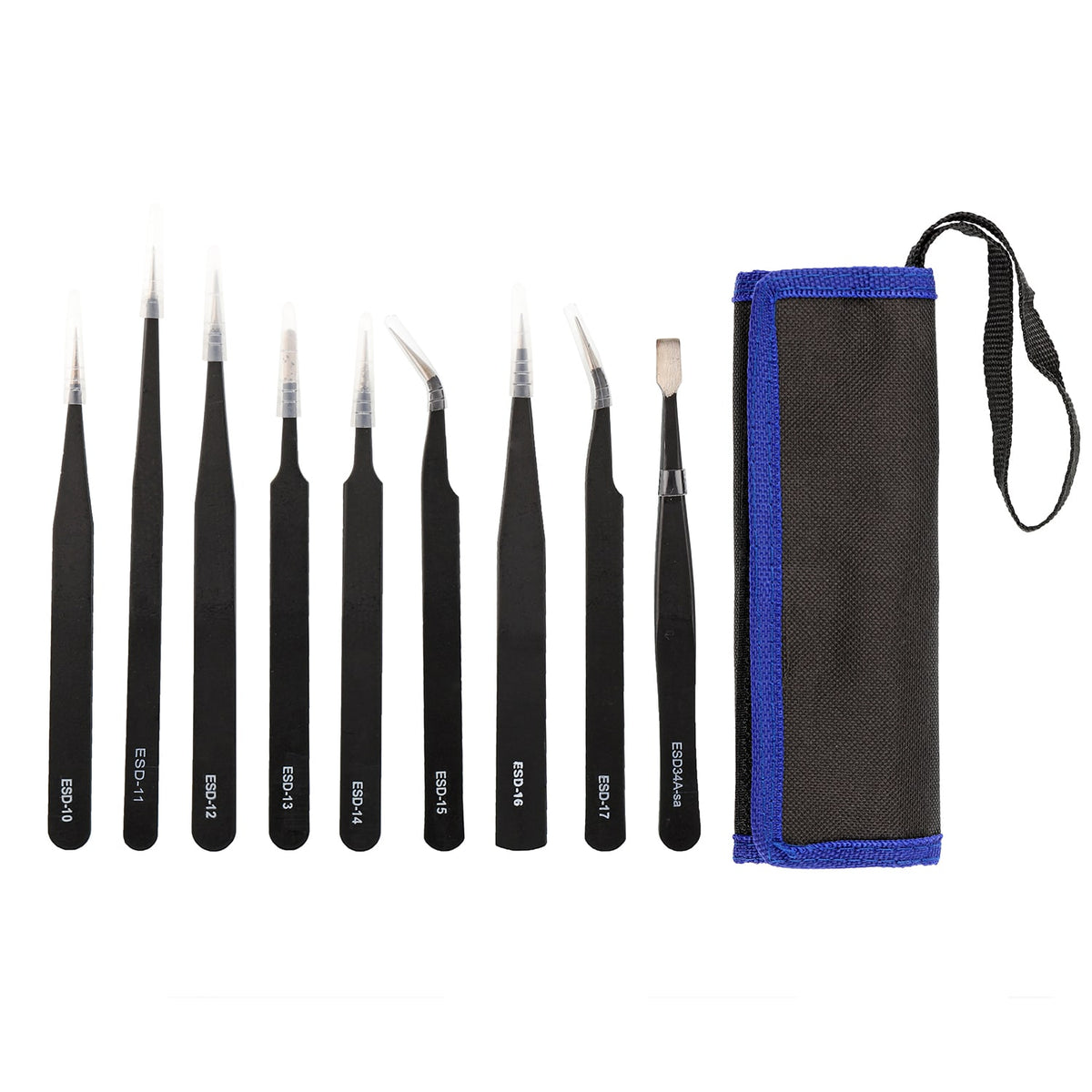 9 IN 1 ANTI-STATIC STAINLESS STEEL TWEEZERS KIT