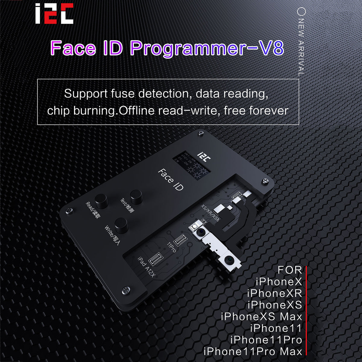 I2C FACE ID V8 PROGRAMMER FIXTURE FOR IPHONE X/XS/XSMAX/XR/11/11PRO/11PROMAX/12/12PRO/12MINI/12PROMAX