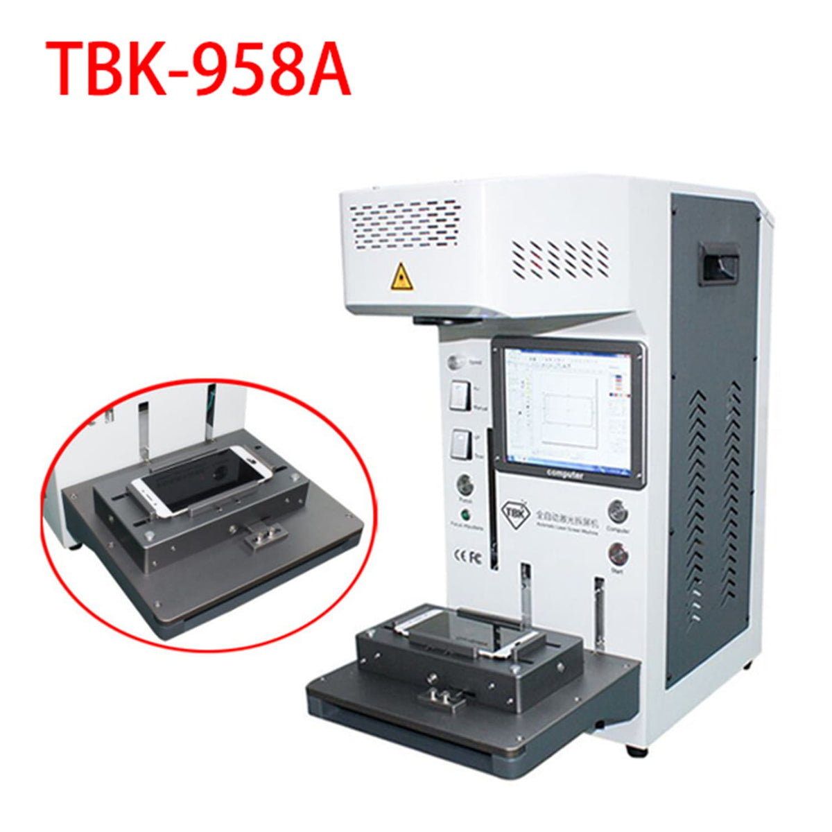 TBK 958A AUTOMATIC LASER REMOVAL BACK COVER GLASS MACHINE