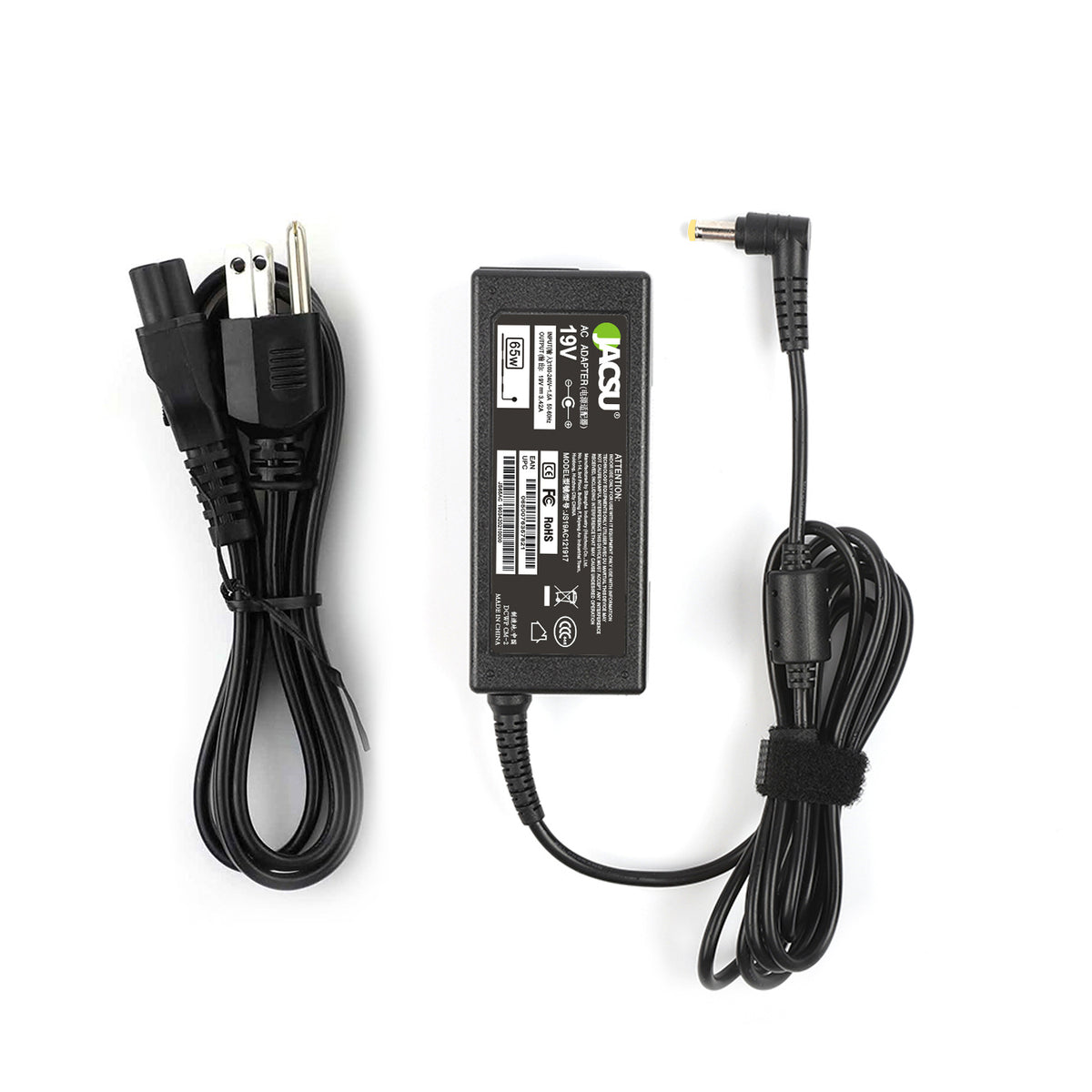 Jacsu 19V 3.42A 65W 5.5x2.5mm AC Laptop Adapter Charger for Asus X401A A450C Y481 X501LA X551C V85 A52F