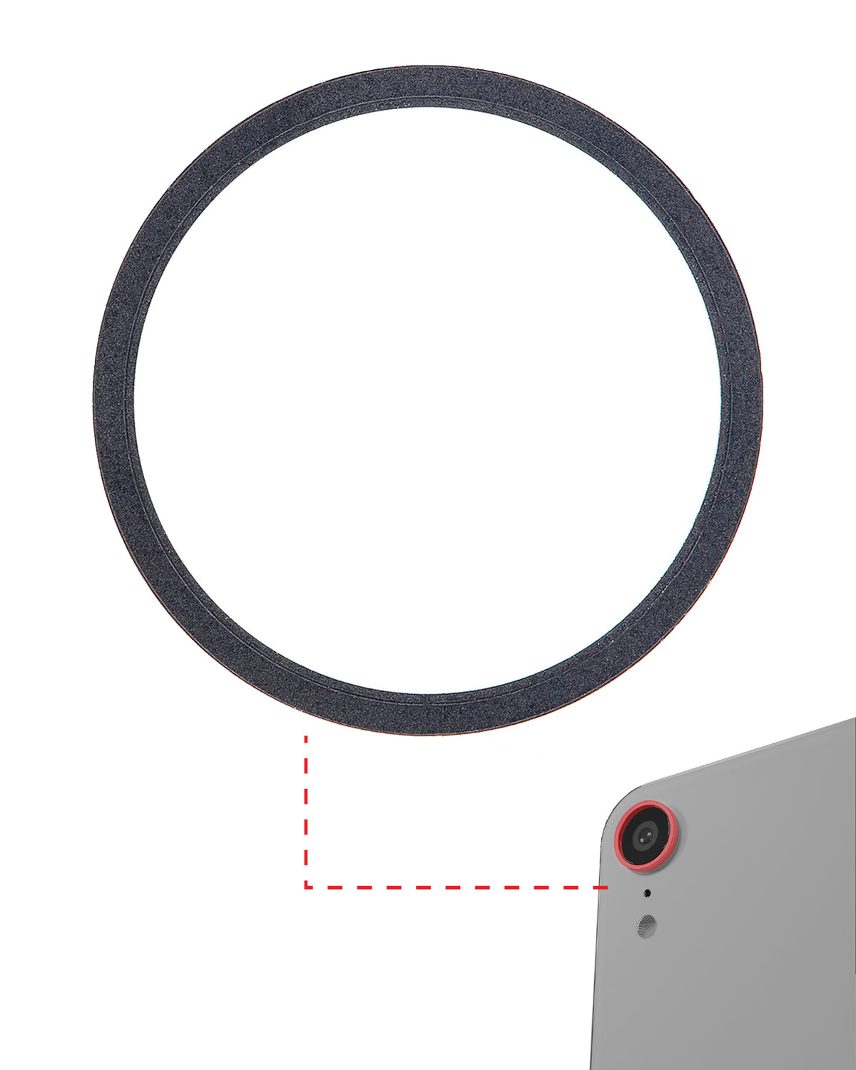 BLACK BACK CAMERA BEZEL RING ONLY (10 PACK) COMPATIBLE FOR IPHONE XR