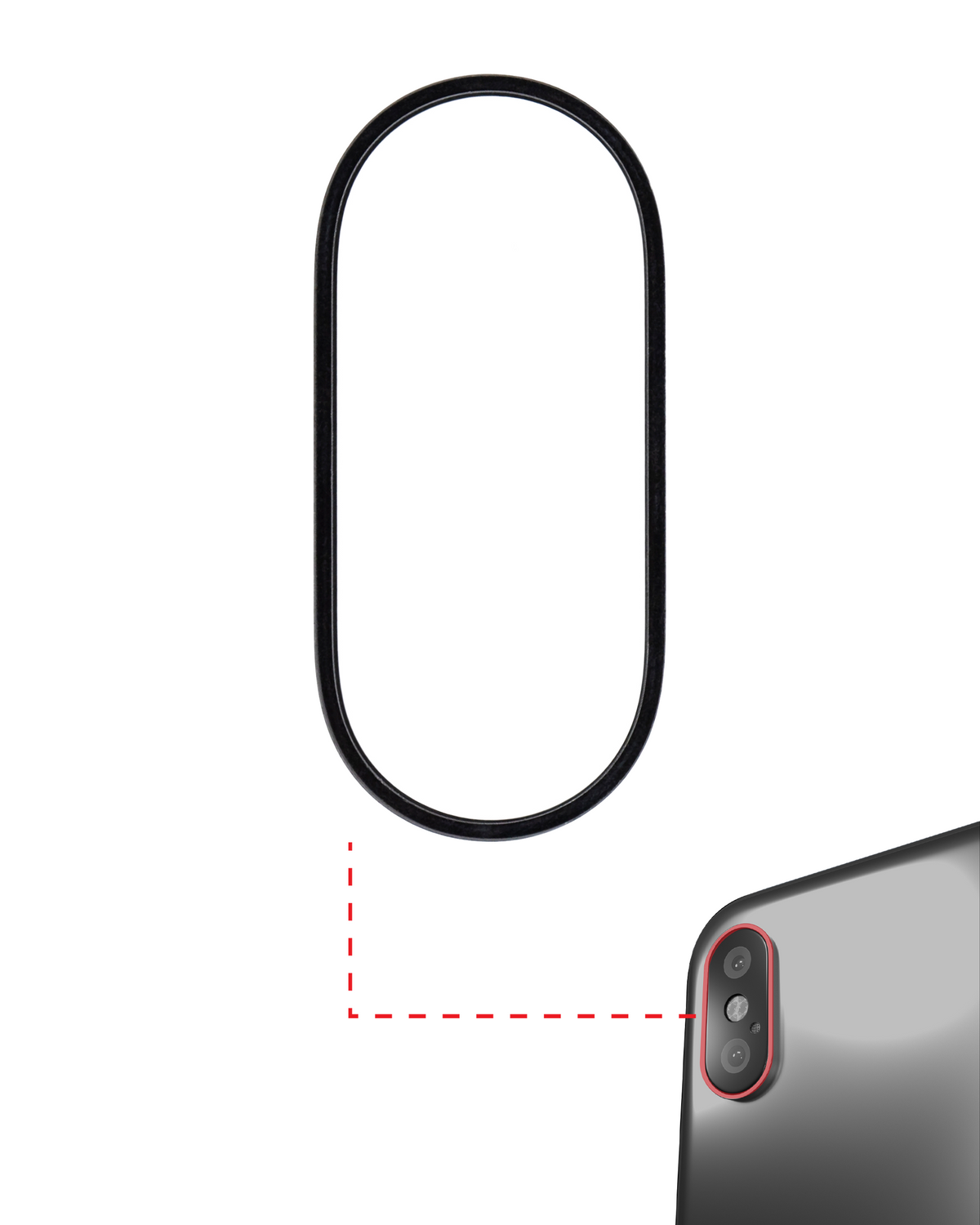 SPACE GRAY BACK CAMERA BEZEL RING ONLY (10 PACK) COMPATIBLE WITH IPHONE X