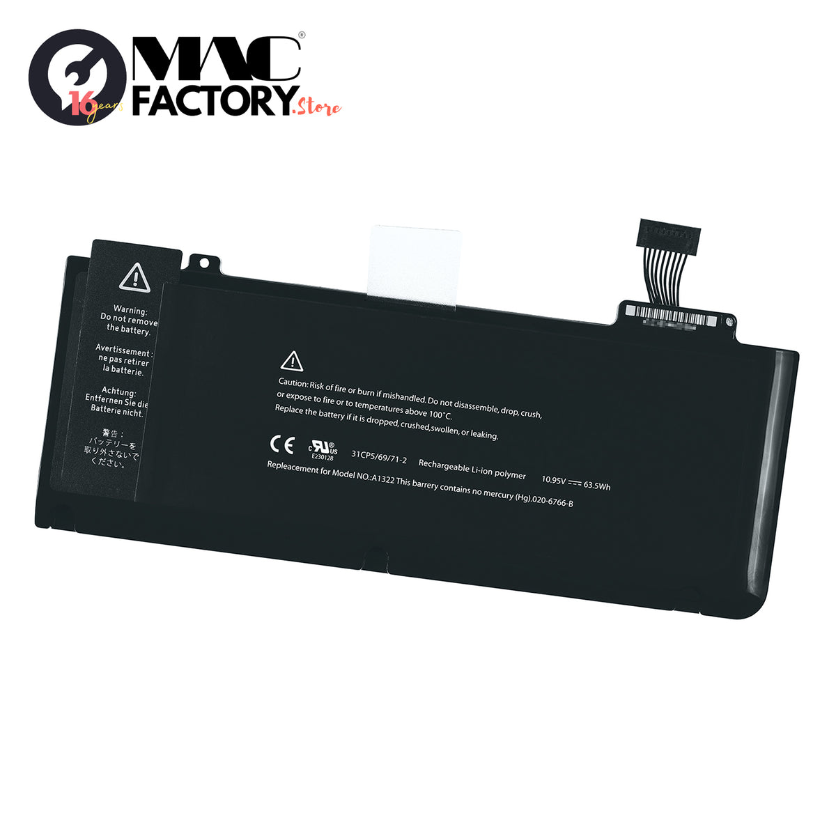 Avance A1322 10.95V-6000MAH 63.5WH Battery for Apple MacBook Pro Unibody 13" A1278 MID 2009 To MID 2012