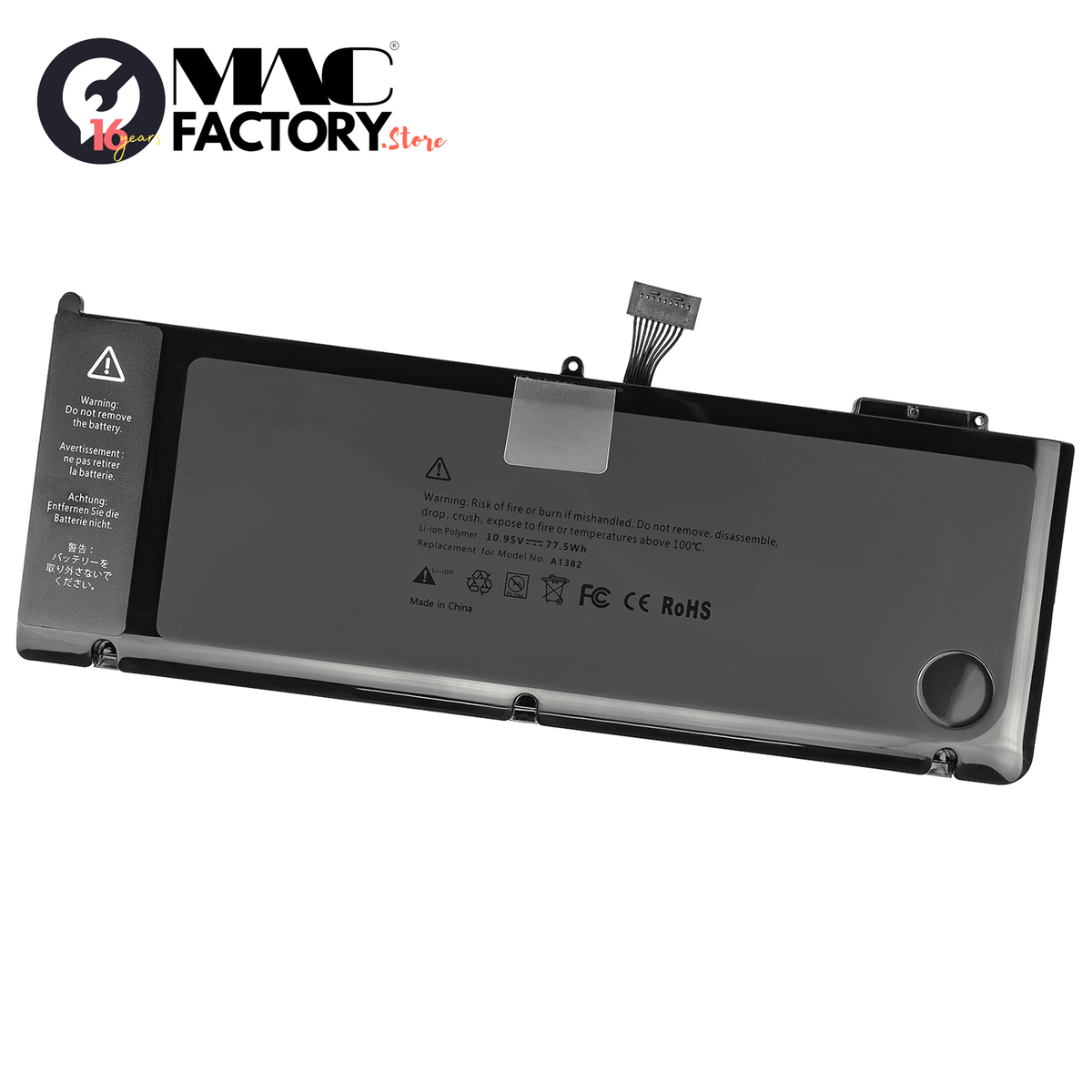 Avance A1382 10.95V 7200MAH Battery for Apple MacBook Pro Unibody 15" A1286 EARLY & LATE 2011 MID 2012