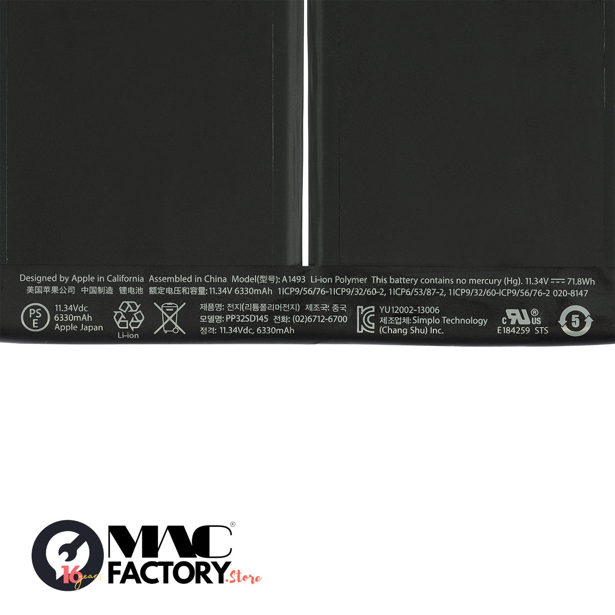 Avance A1493 11.34V-6330MAH Battery for Apple MacBook Pro Retina 13" A1502 LATE 2013 MID 2014