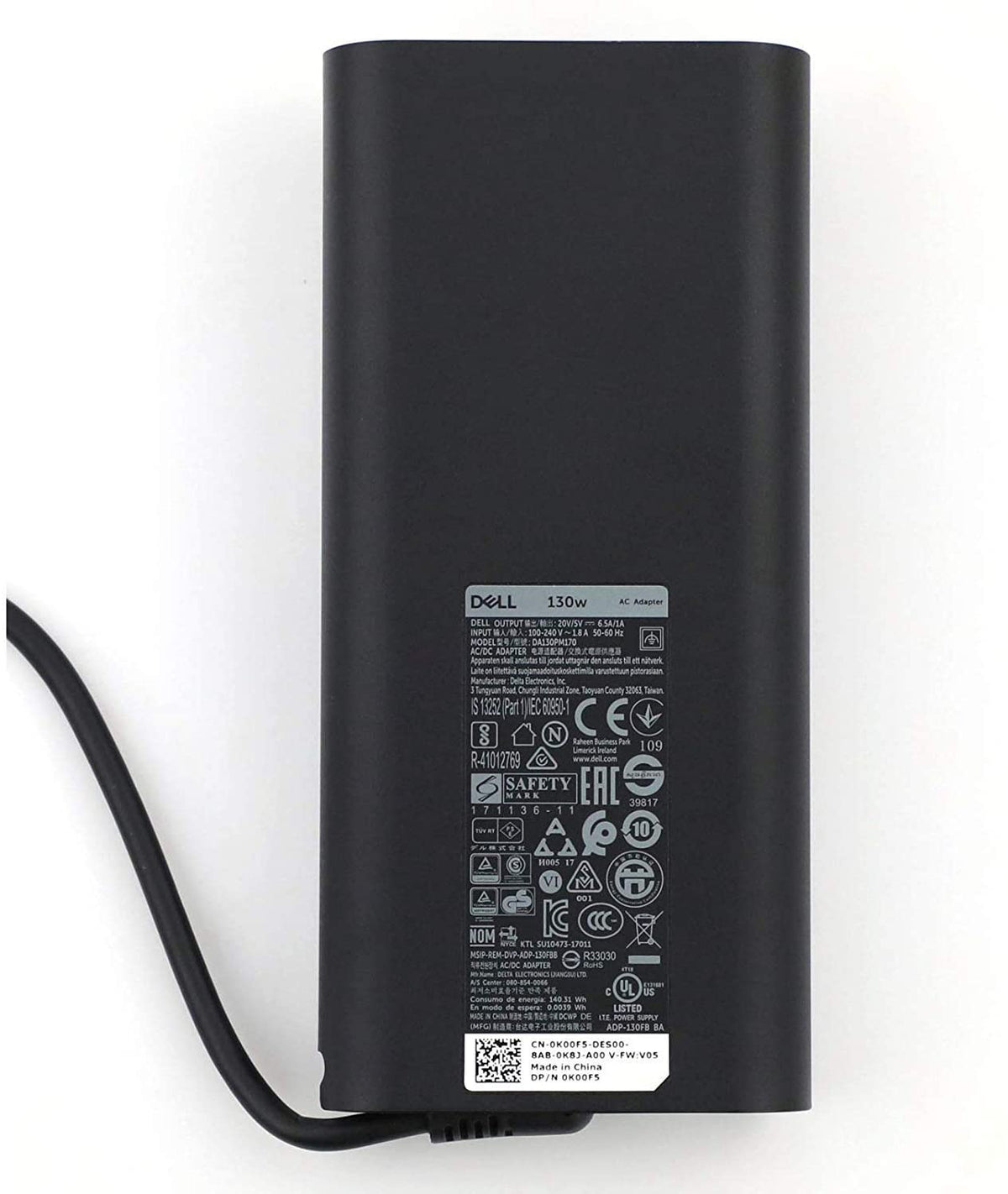 Dell Laptop Battery AC Adapter Power Charger 20V 6.5A 130W Type - C