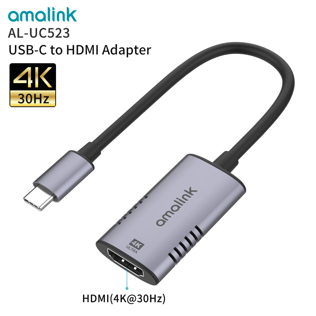 Type C to HDMI-compatible Cable HD 4k HDTV Cable Adapter Converter for MacBook Chromebook Samsung (UC523)