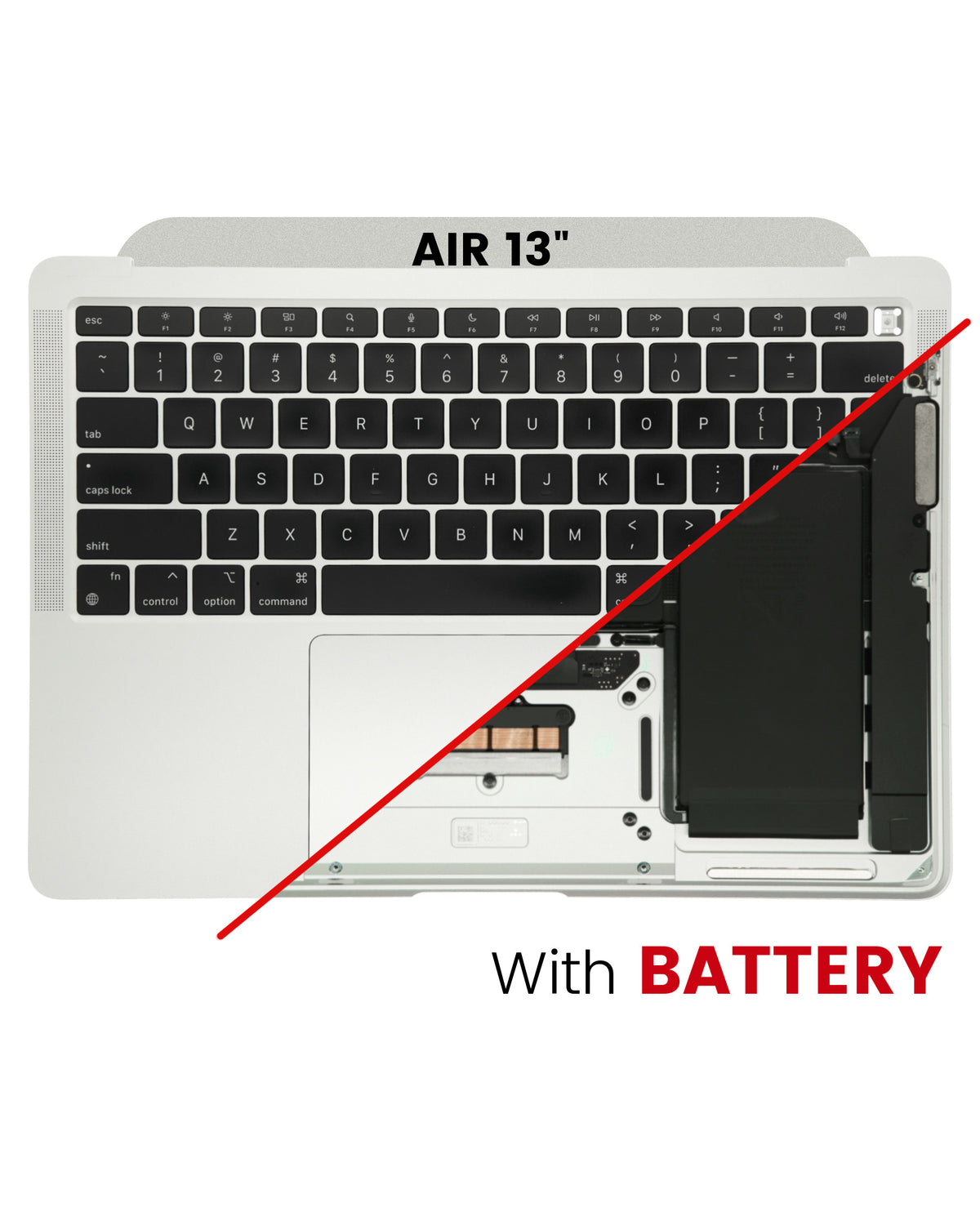 SILVER TOP CASE ASSEMBLY WITH BATTERY AND KEYBOARD (US KEYBOARD) COMPATIBLE WITH MACBOOK AIR 13" RETINA A2337  (LATE 2020)