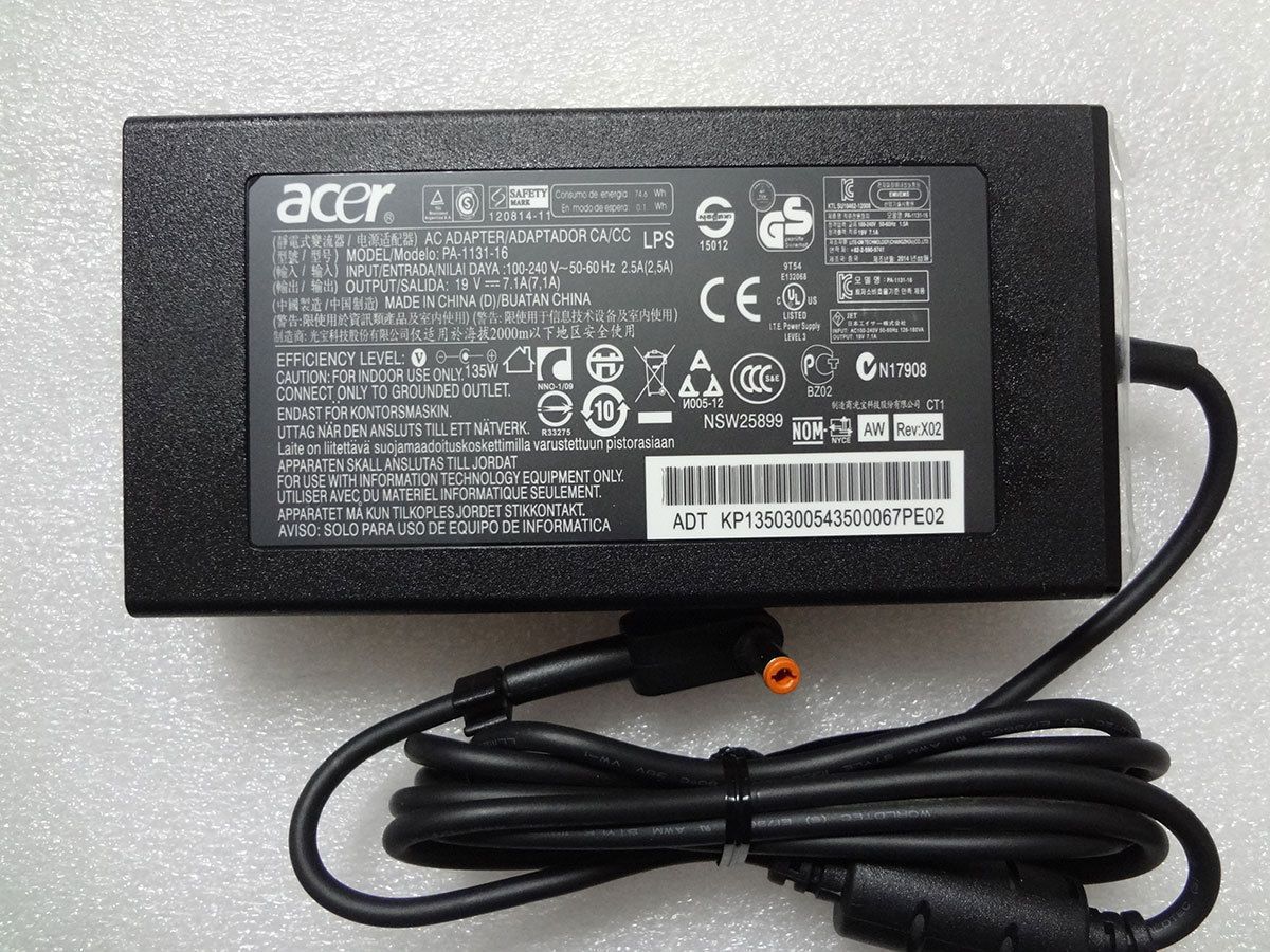 Acer Original Power Supply Laptop AC Adapter/Charger 19v 7.1a 135w (5.5*2.5mm) for Acer PA-1131-16 PA-1131-05
