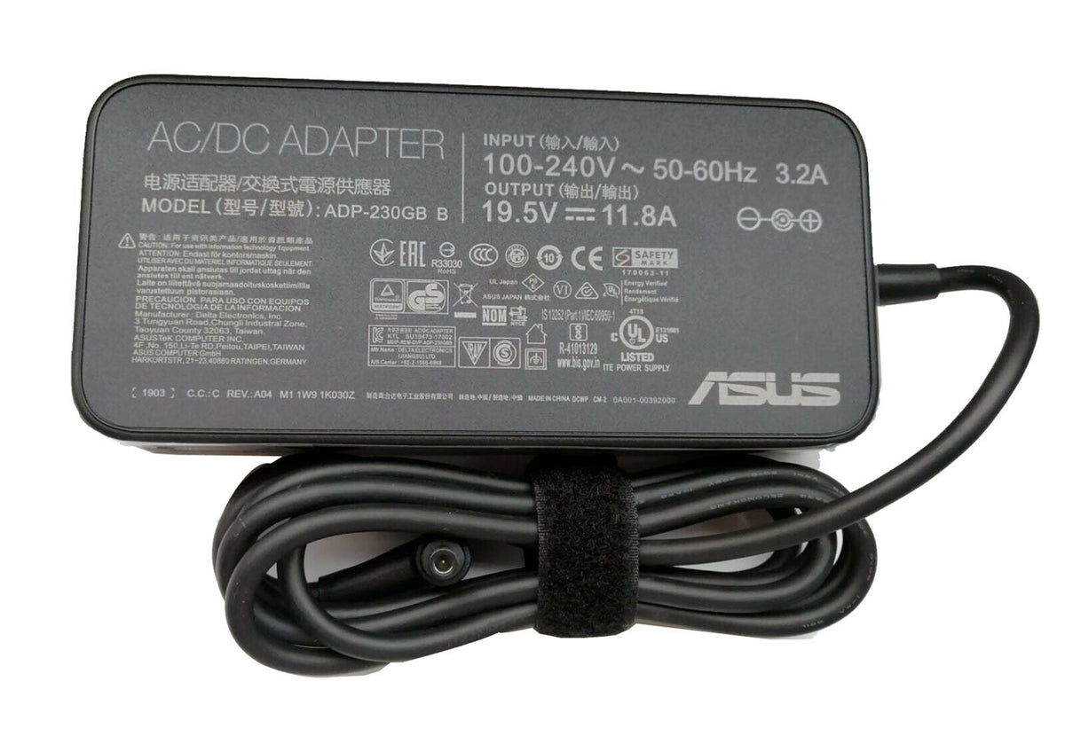 Asus Original AC Adapter Charger 19.5V 11.8A 230W (Tip Size: 6.0x3.7mm) for  Asus ROG GX501 GX501V GX501VI GX501VI-XS75 GX501VI-XS74 ADP-230GB B