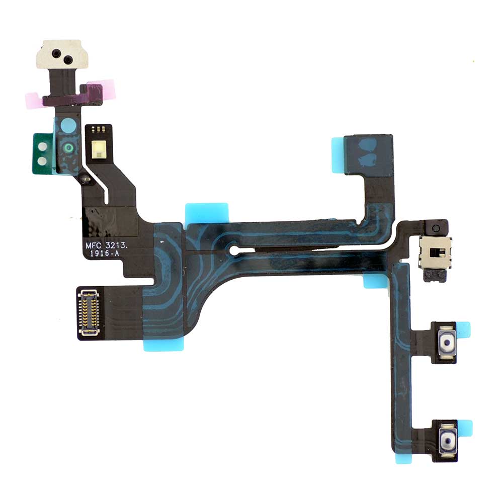 SPAREWARE® Power On Off Button Volume Up Down Button Flex Cable For iPhone 5C