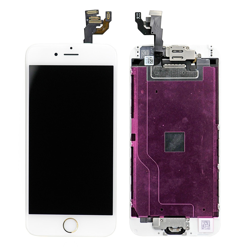 WHITE LCD SCREEN FULL ASSEMBLY WITH GOLD RING FOR IPHONE 6